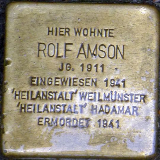 Stolperstein en memoria de Rolf Amson