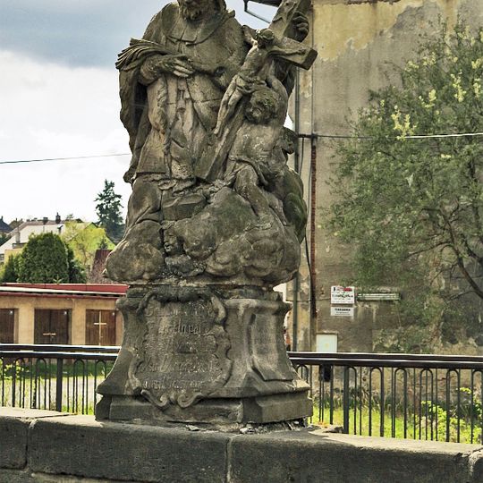 Sochy svatého Jana Nepomuckého a svatého Šebestiána na mostě v Rumburku