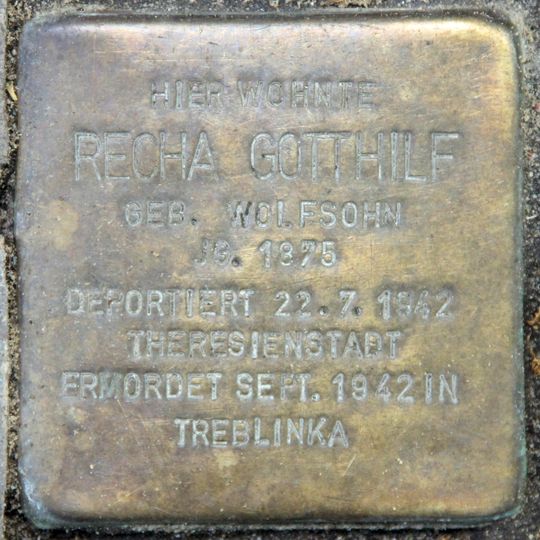 Stolperstein dedicated to Recha Gotthilf
