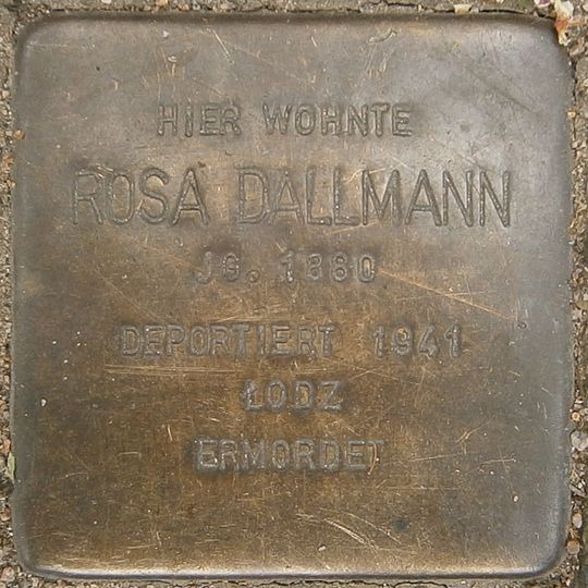 Stolperstein dedicated to Rosa Dallmann