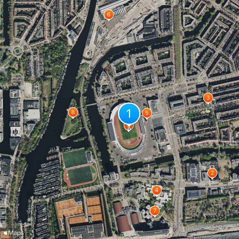 Estadio Olímpico de Ámsterdam Mapa