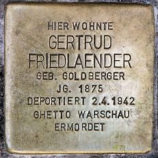Stolperstein en memoria de Gertrud Friedlaender