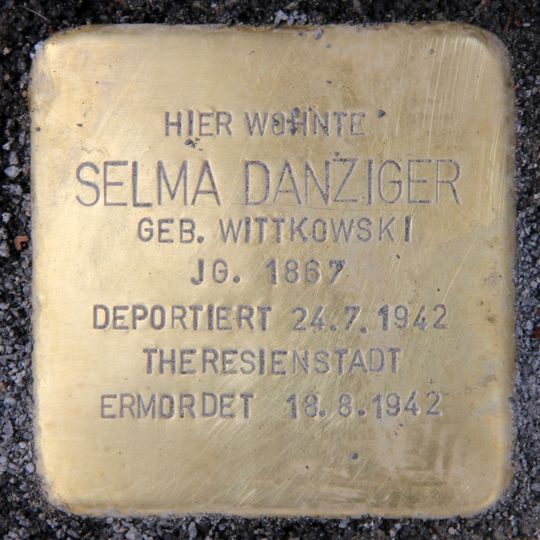 Stolperstein dedicated to Selma Danziger