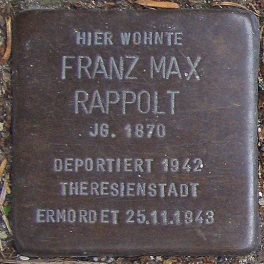 Stolperstein dedicated to Franz Rappolt