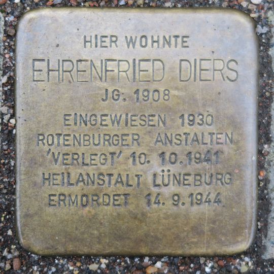 Stolperstein em memória de Ehrenfried Diers