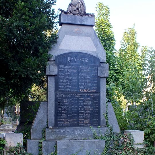 World War I memorial at the Jewish cemetery in Olomouc