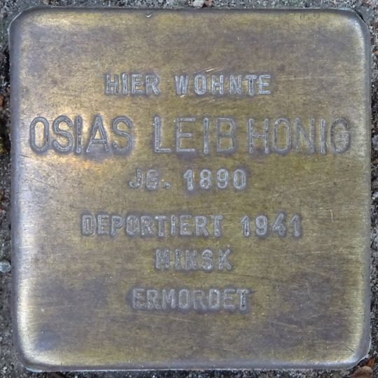 Stolperstein en memoria de Osias Leib Honig