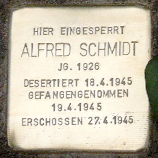 Stolperstein à la mémoire d’Alfred Schmidt