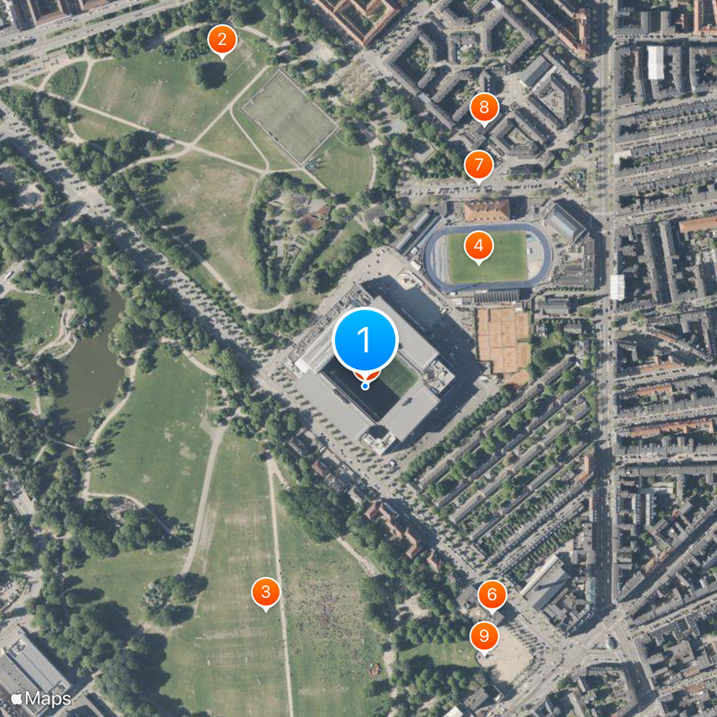 Parken Stadium Carte