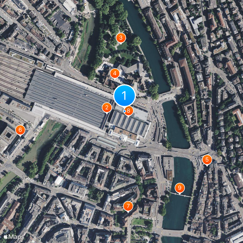 Trams in Zurich Map