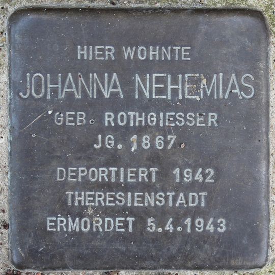 Stolperstein en memoria de Johanna Nehemias
