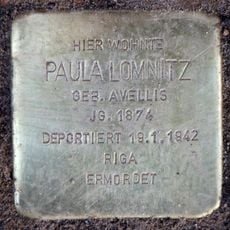 Stolperstein dedicated to Paula Lomnitz