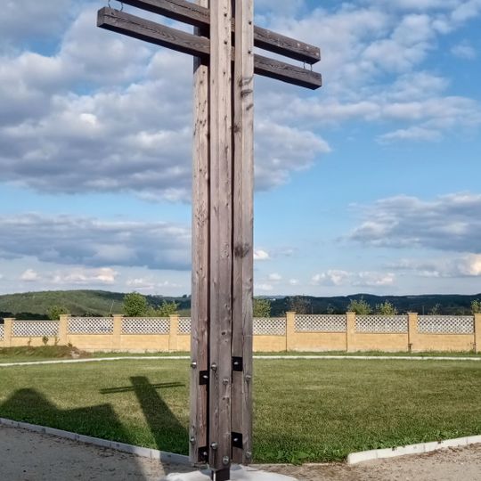 Central cross at the cemetery in Němčovice