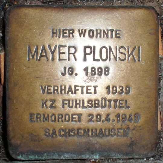 Stolperstein em memória de Mayer Plonski
