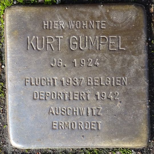 Stolperstein dedicated to Kurt Gumpel