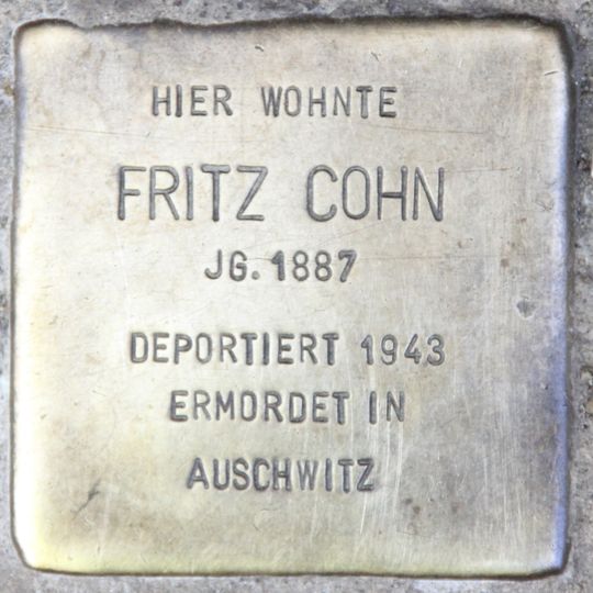 Stolperstein dedicated to Fritz Cohn