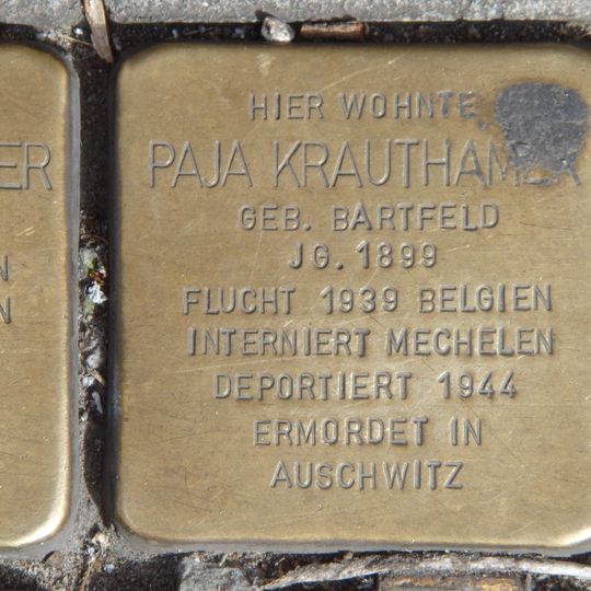 Stolperstein dedicated to Paja Krauthamer