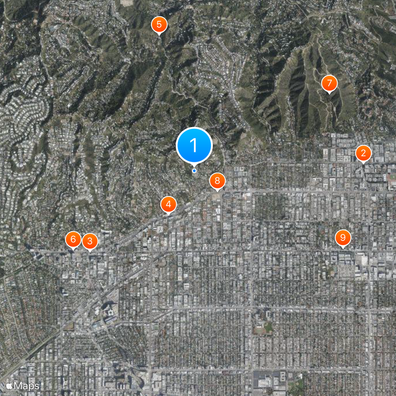 Case Study House Nº 22. Stahl House Mapa