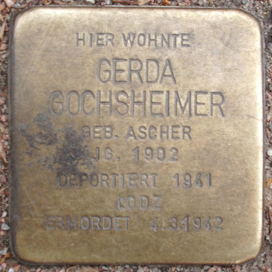 Stolperstein en memoria de Gerda Gochsheimer
