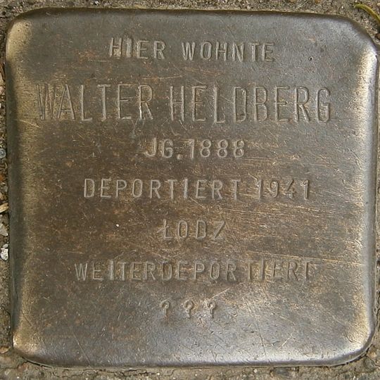 Stolperstein dedicated to Walter Heldberg