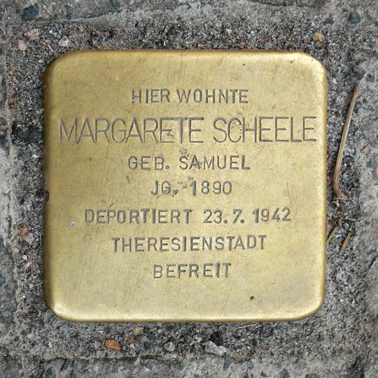 Stolperstein en memoria de Margarete Scheele