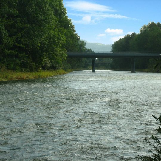 Road bridge over the Vsetínská Bečva in Valašské Meziříčí