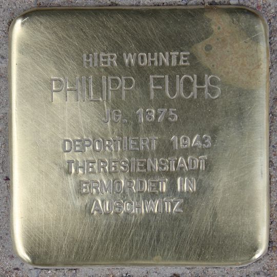 Stolperstein em memória de Philipp Fuchs