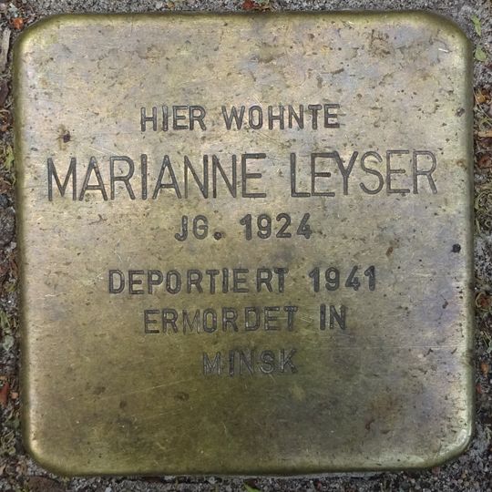 Stolperstein dedicated to Marianne Leyser