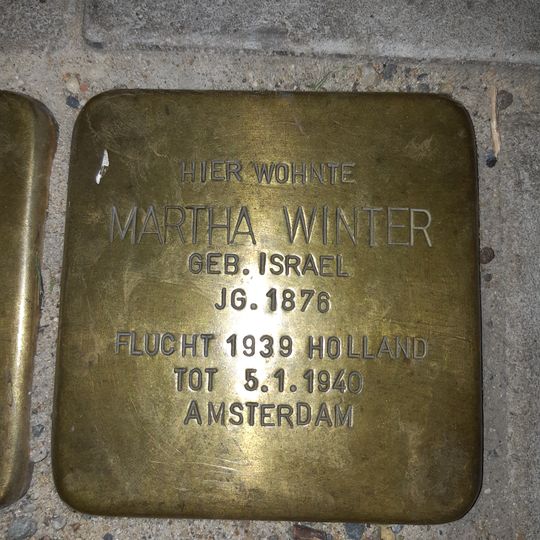 Stolperstein en memoria de Martha Winter