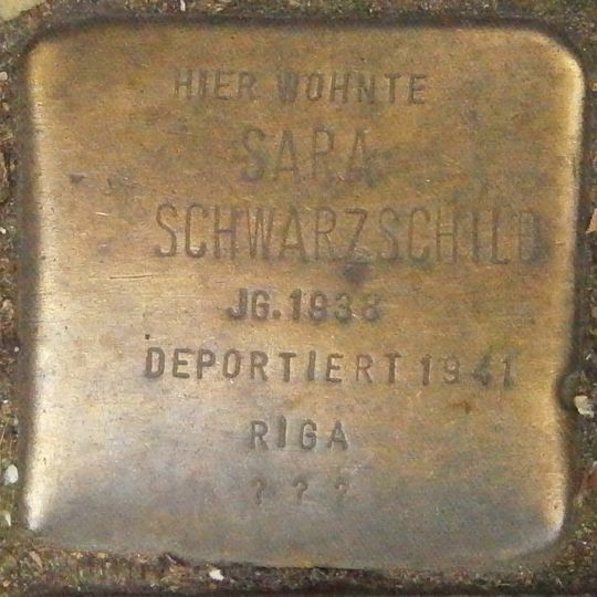 Stolperstein en memoria de Sara Schwarzschild