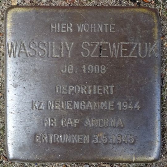Stolperstein en memoria de Wassiliy Szewezuk