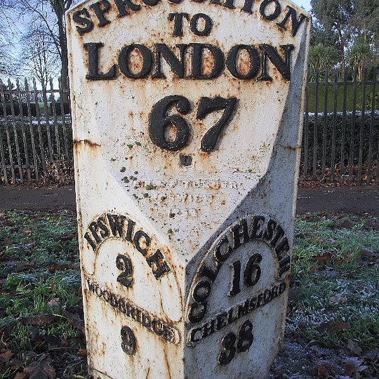 Milestone Number 67 Outside Avenue Lodge, Chantry Park