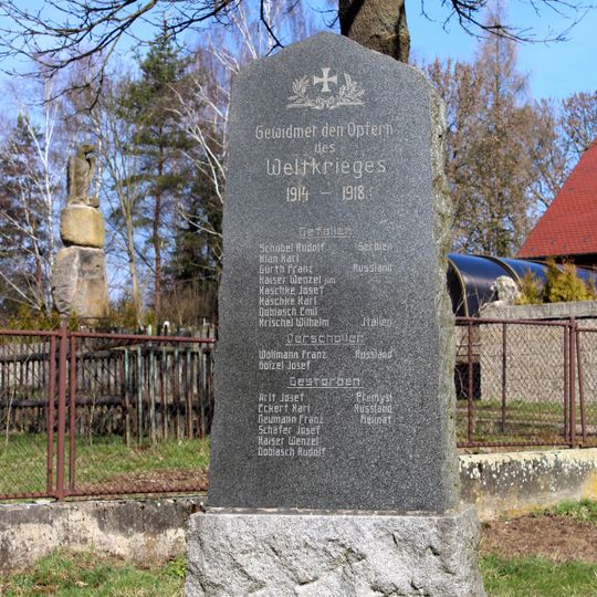 Pomník padlým na návsi v Postřelné