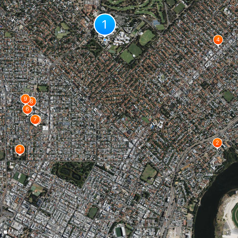 Western Australian Academy of Performing Arts Mapa
