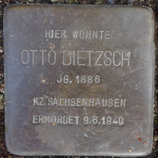 Stolperstein dedicated to Otto Dietzsch