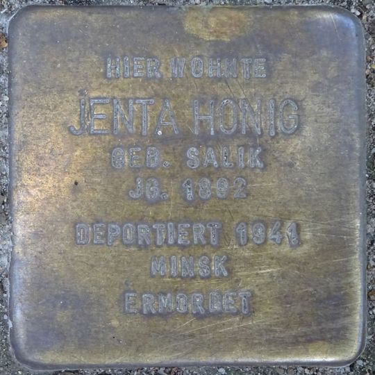 Stolperstein en memoria de Jenta Honig