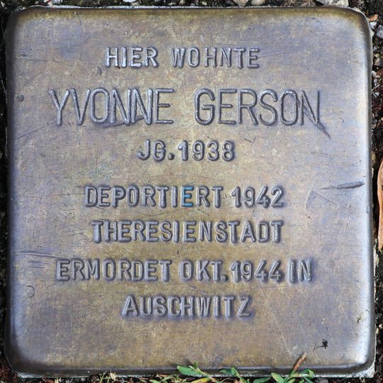 Stolperstein dedicated to Yvonne Gerson