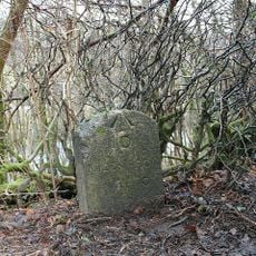 Milestone, Cowridge Bottom, above River Exe, 200m N of bends warning sign
