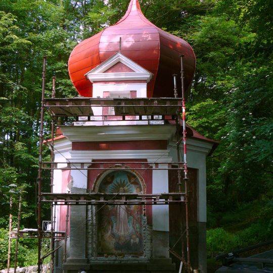 Obrázek na Křížové cestě u Tábora - 12. zastavení