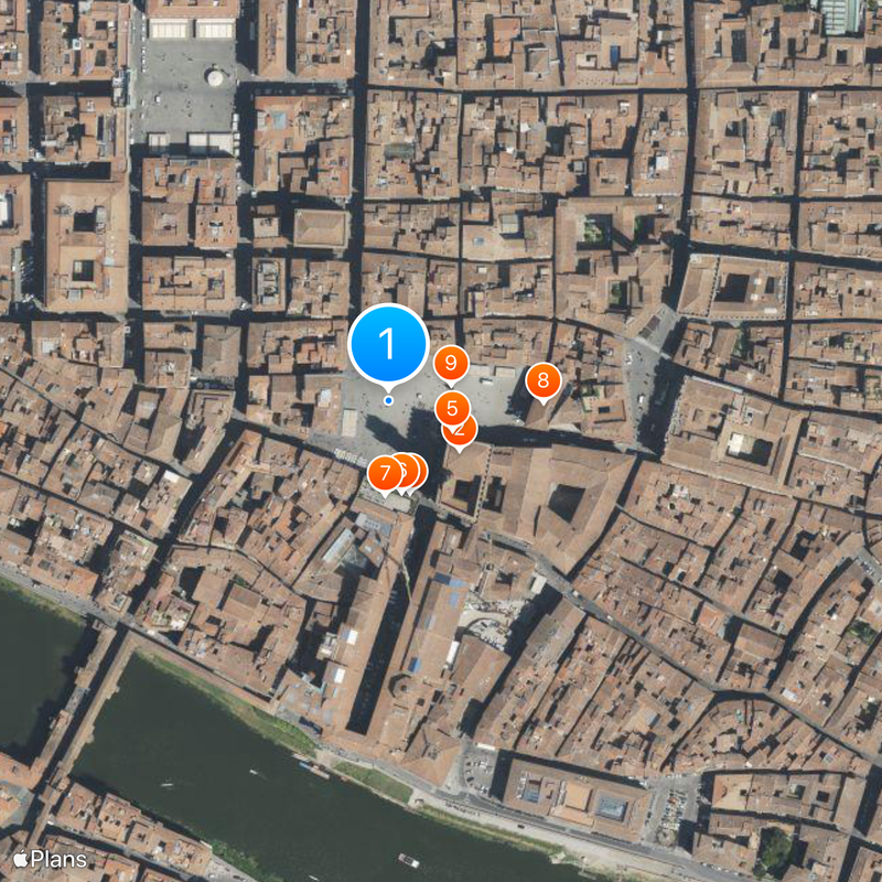 Piazza della Signoria we Florencji Mapa