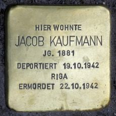 Stolperstein dedicated to Jacob Kaufmann