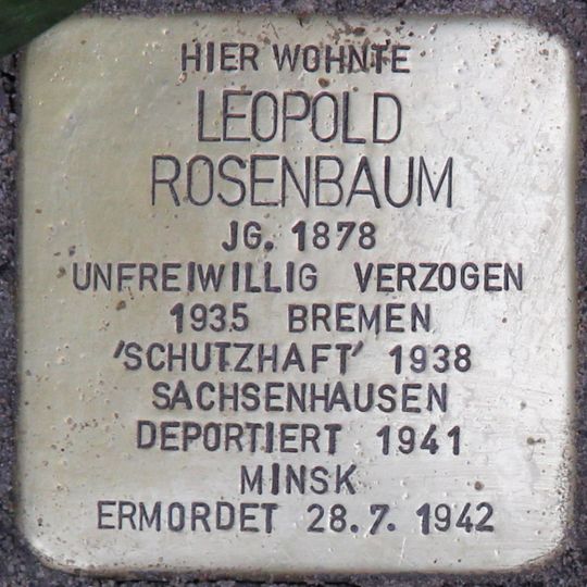 Stolperstein dedicated to Leopold Rosenbaum