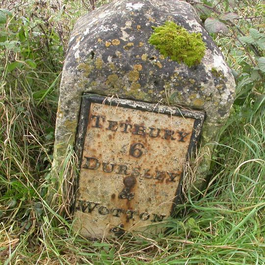 Milestone, Kingscote; 100m W Uley turn