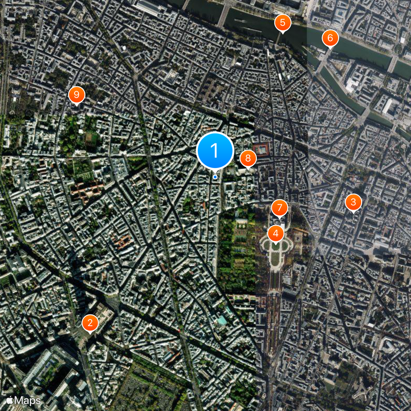 6e arrondissement van Parijs Kaart