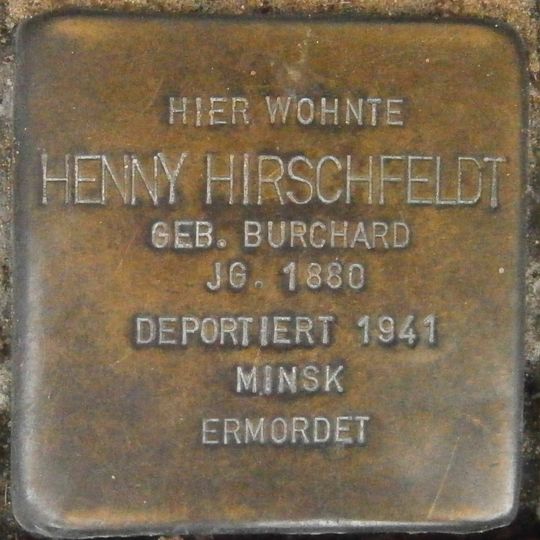 Stolperstein em memória de Henny Hirschfeldt