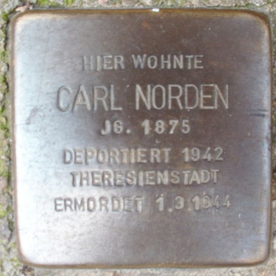 Stolperstein en memoria de Carl Norden