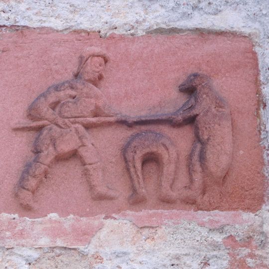 Relief with village emblem in Dolní Lánov