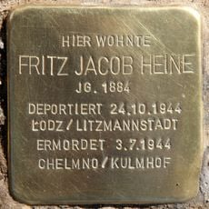 Stolperstein dedicated to Fritz Jacob Heine