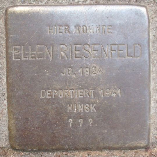 Stolperstein dedicated to Ellen Riesenfeld