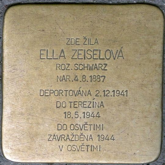 Stolperstein dedicated to Ella Zeislová